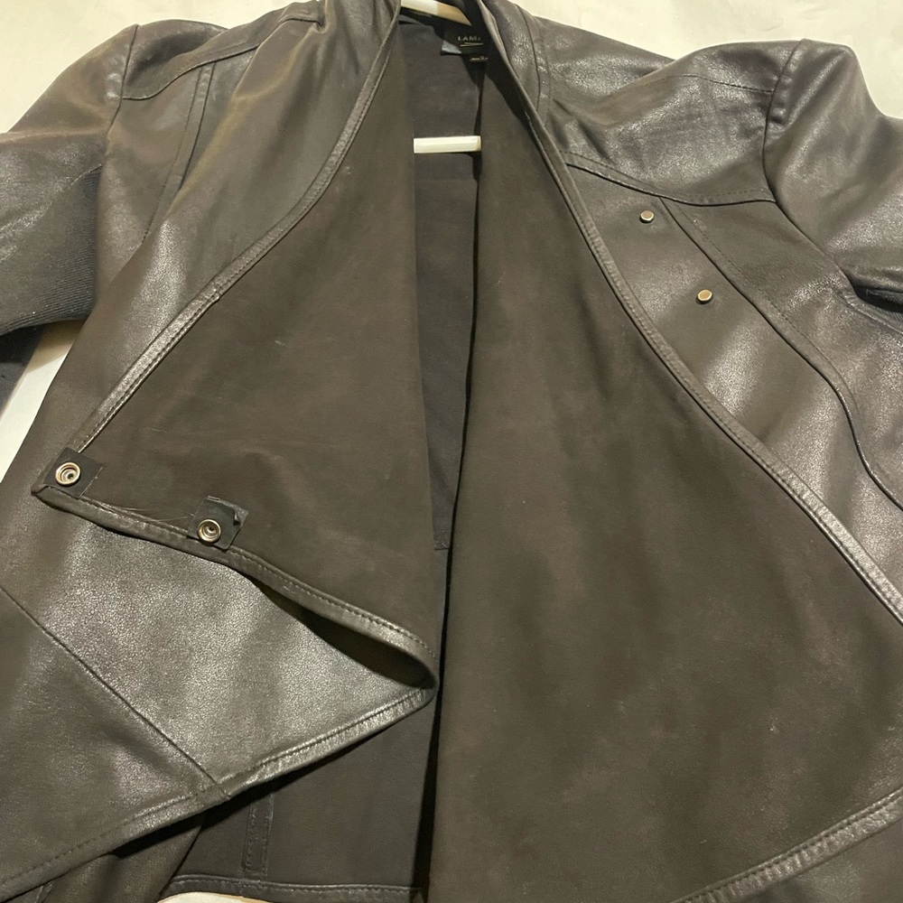 Lamarque leather drape jacket - Picture 6 of 9
